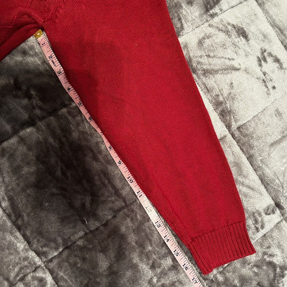 Allison Daley Cardigan Sweater Maroon Long Sleeve Textured Knit Full Zip Pockets - Picture 11 of 13